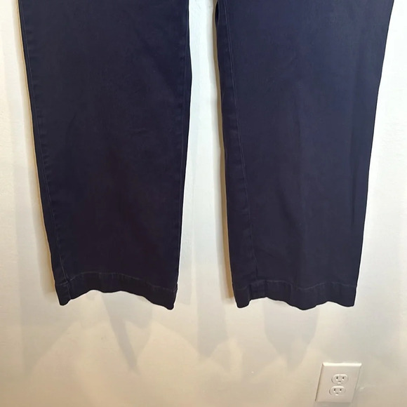 TALBOTS WIDE LEG PANTS NAVY BLUE COTTON/MODAL BLEND 6P - Picture 3 of 7